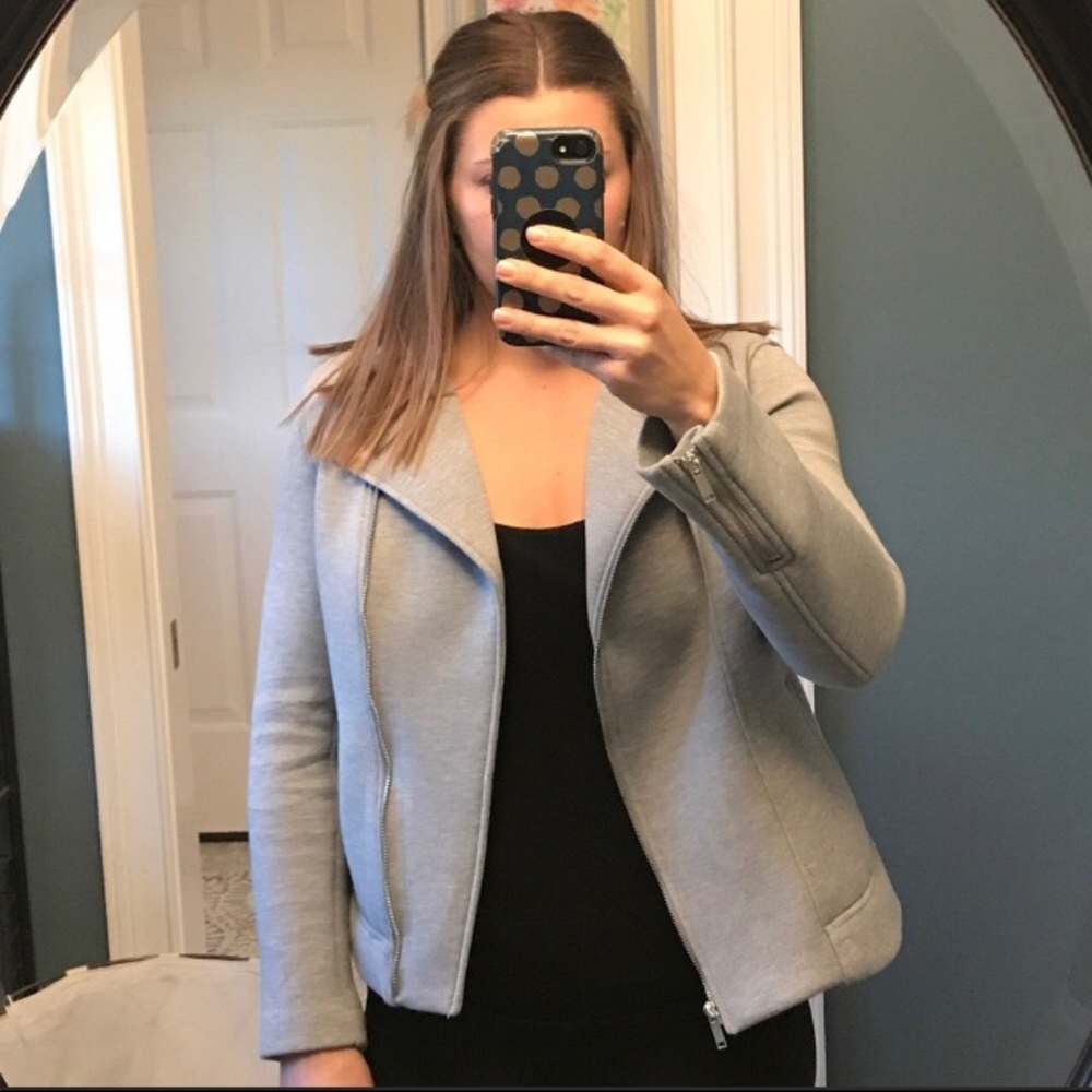 Old Navy gray knit Moto jacket